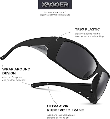 Miniatura 2 de Xagger Gafas de sol deportivas polarizadas para hombre con montura TR90