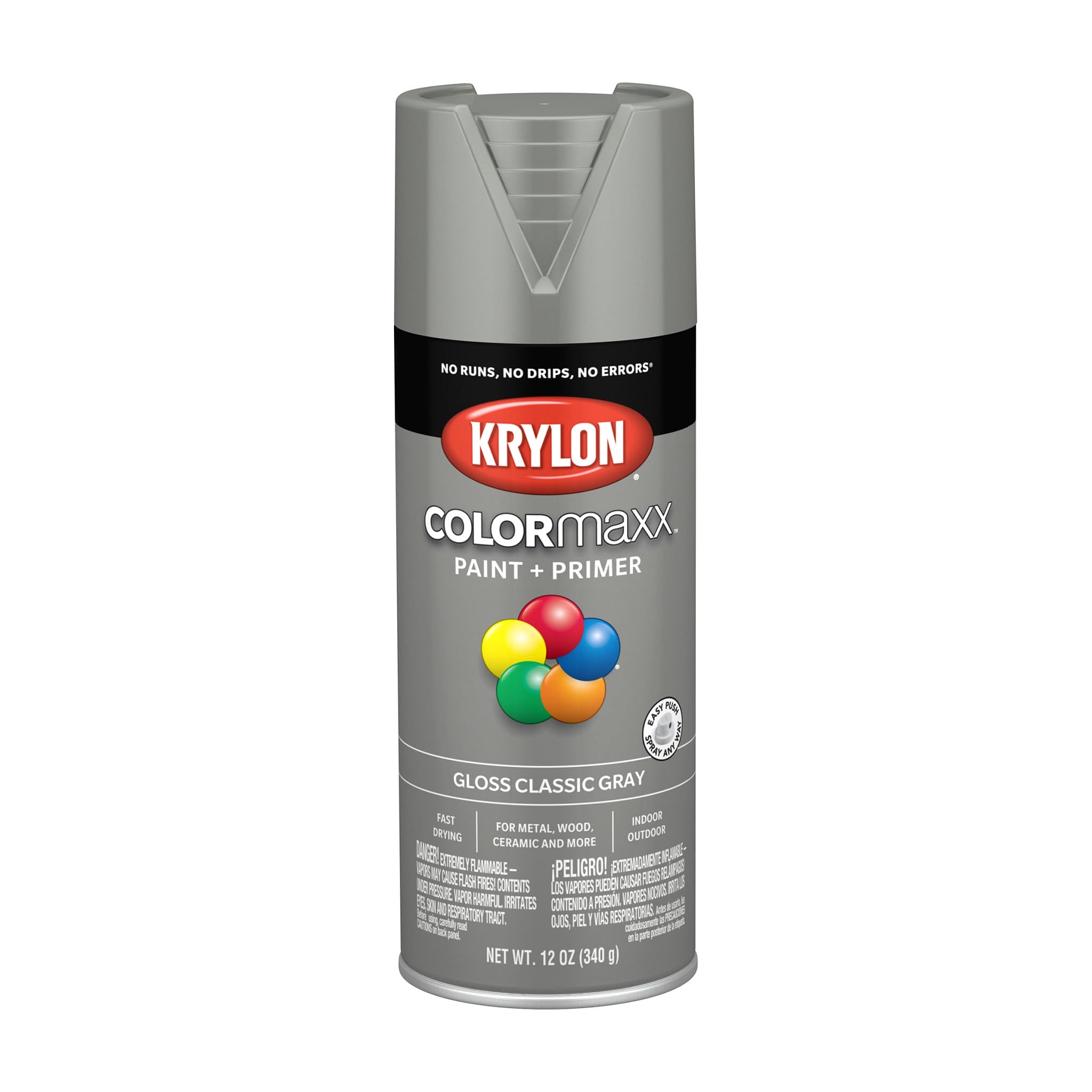 Krylon Colormaxx Gloss Spray Paint &amp; Primer, Classic Gray - 1 Each