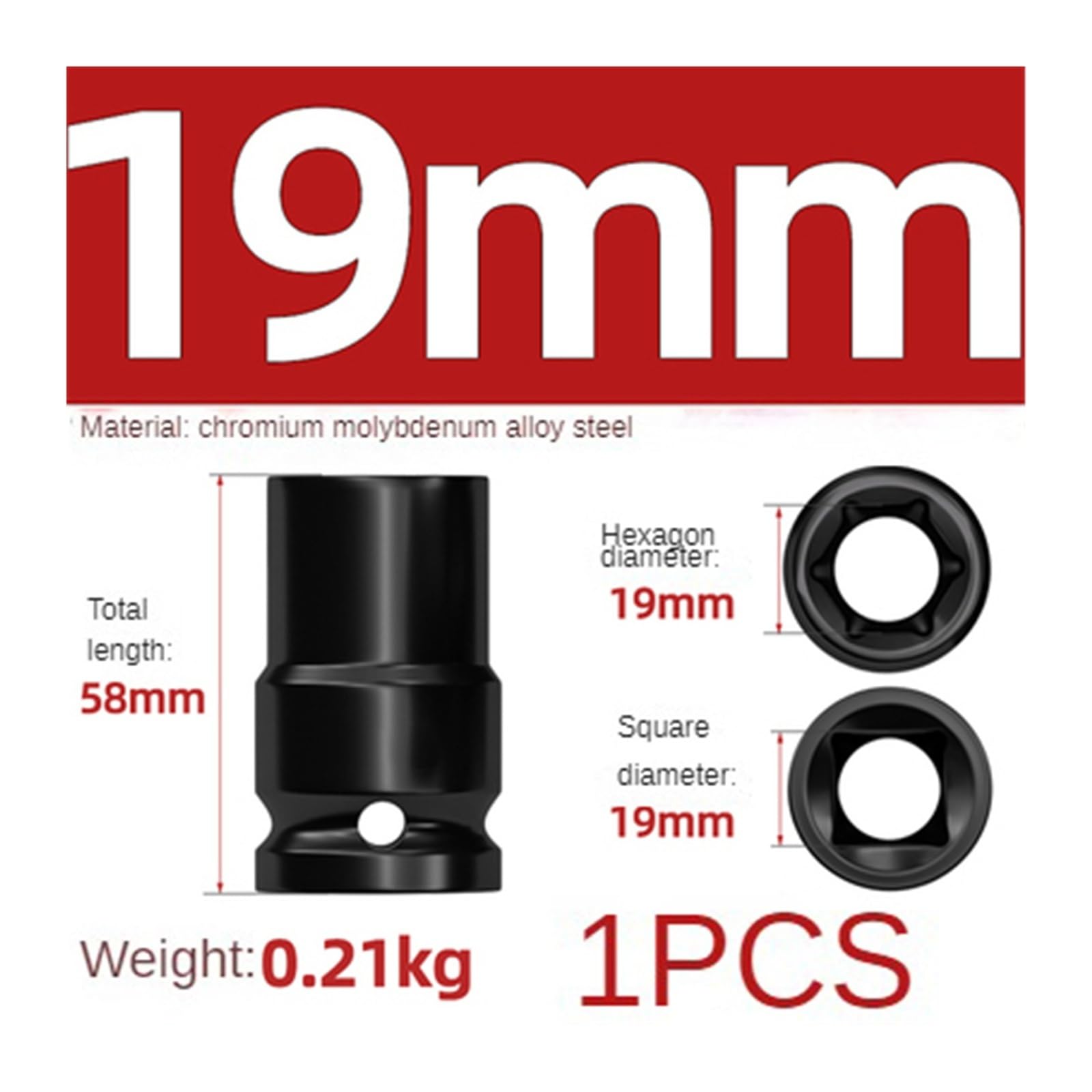 3/4 di pollice 17 – 50 mm chiave a bussola esagonale ispessita set di