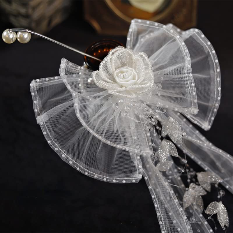 Accesorios coreanos para el cabello de crepé de hilo perla para bodas 3