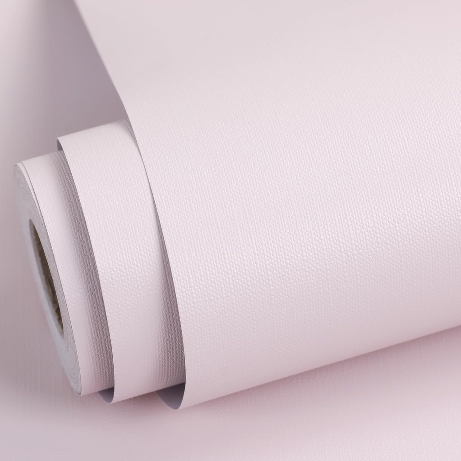 Pink Wallpaper Peel and Stick Pink Contact Paper 15.7inch x 118.1inch Removable Textured Wallpaper Light Pink Self-Adhesive Wall Paper Thicken Vinyl Roll for Cabinets Drawers Shelves Liner