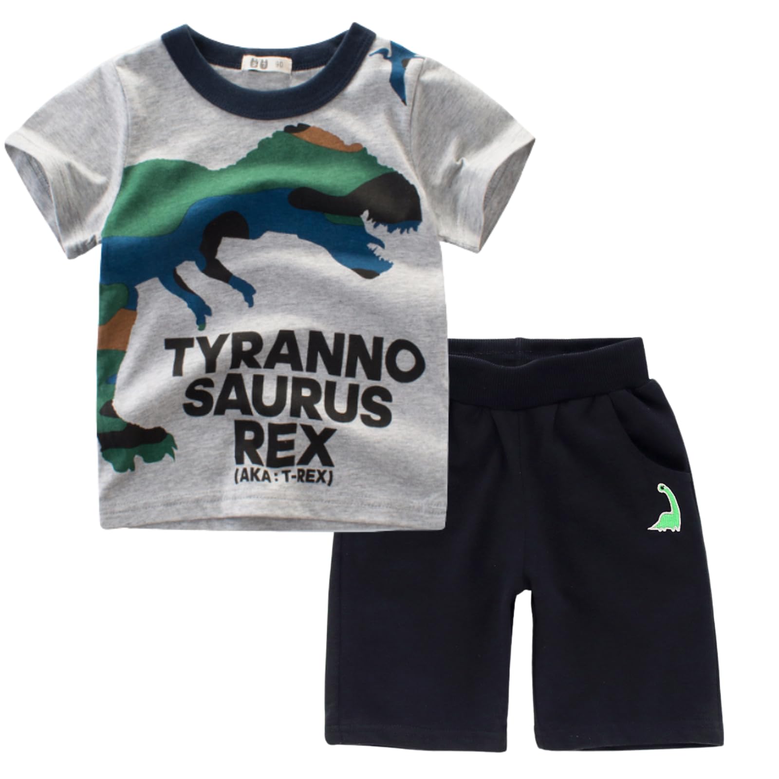 Toddler Boy Clothes Cartoon Cotton Summer Short Sleeve T-Shirt and Shorts Kids Outfit Set 2-7 Year