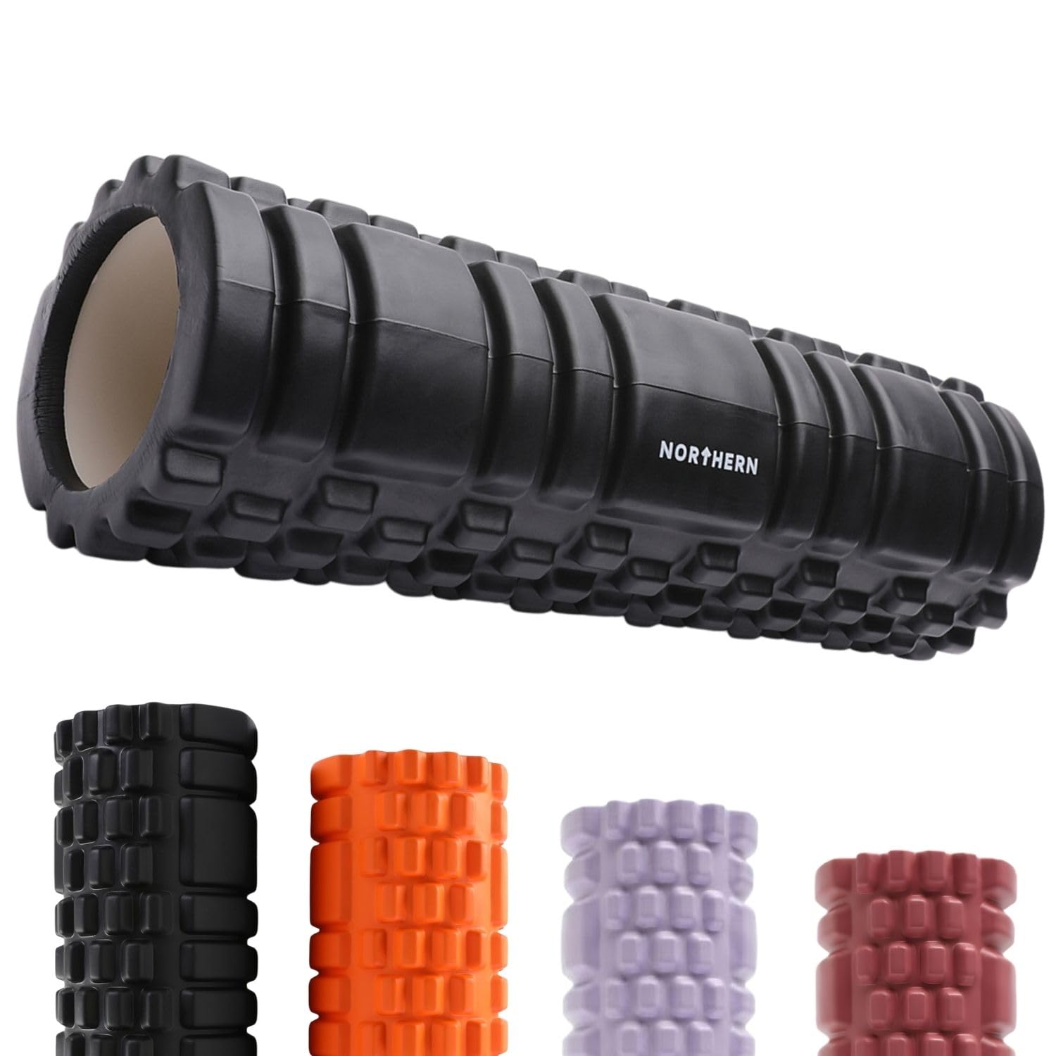 Northern Foam Roller for Deep Tissue Muscle Massage Sports Massager Fitness Gym Physio Deep Pain Relief Tissue Recovery Massage Roller for Gym Yoga Pilates Ultra Lightweight (Black Mini)