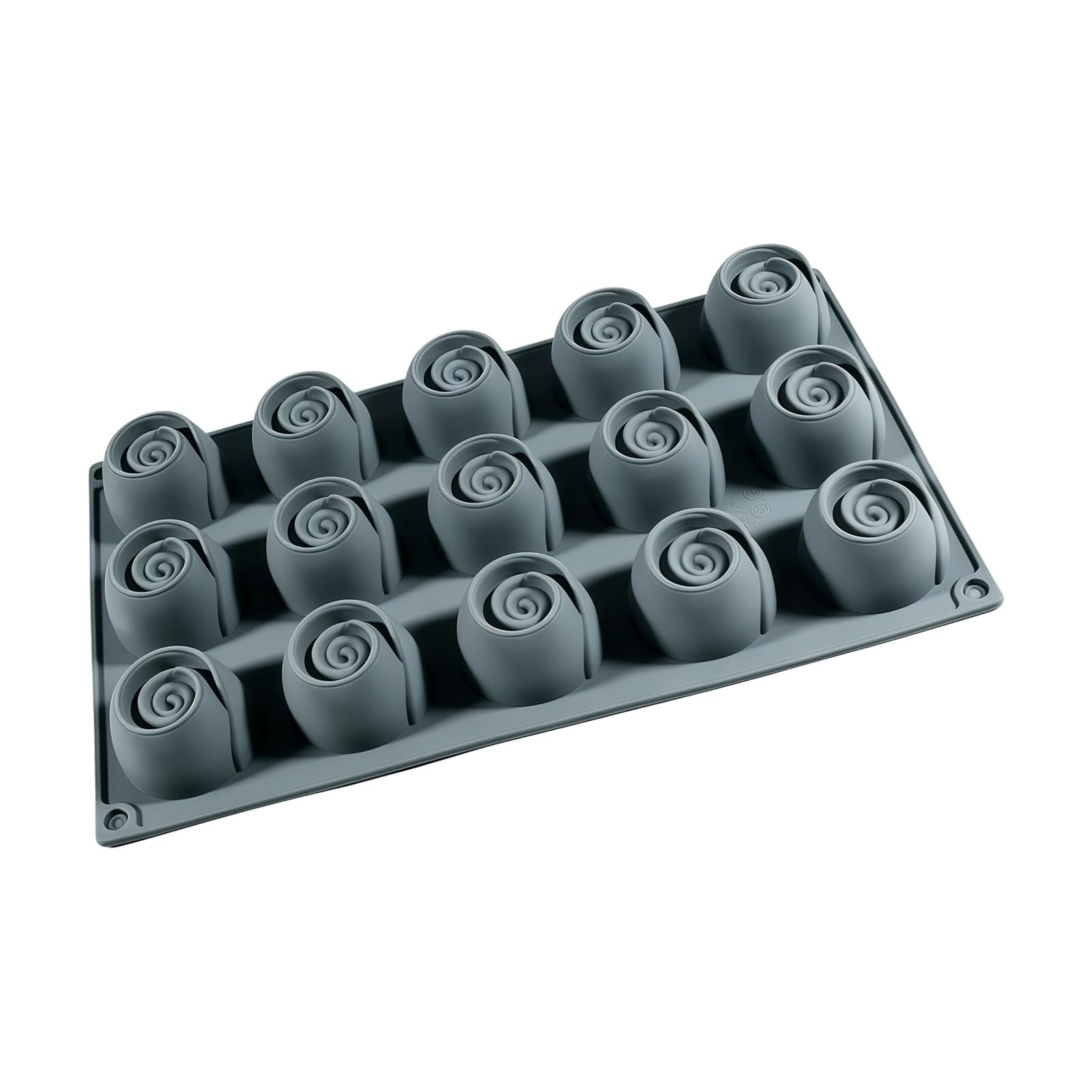 TFAOYS 15 Cavity Rose Silicone Mold for Mousse Cake Decorating Flexible Nonstick and Space Saving Kitchen Baking Tool Chocolate Rose Mold