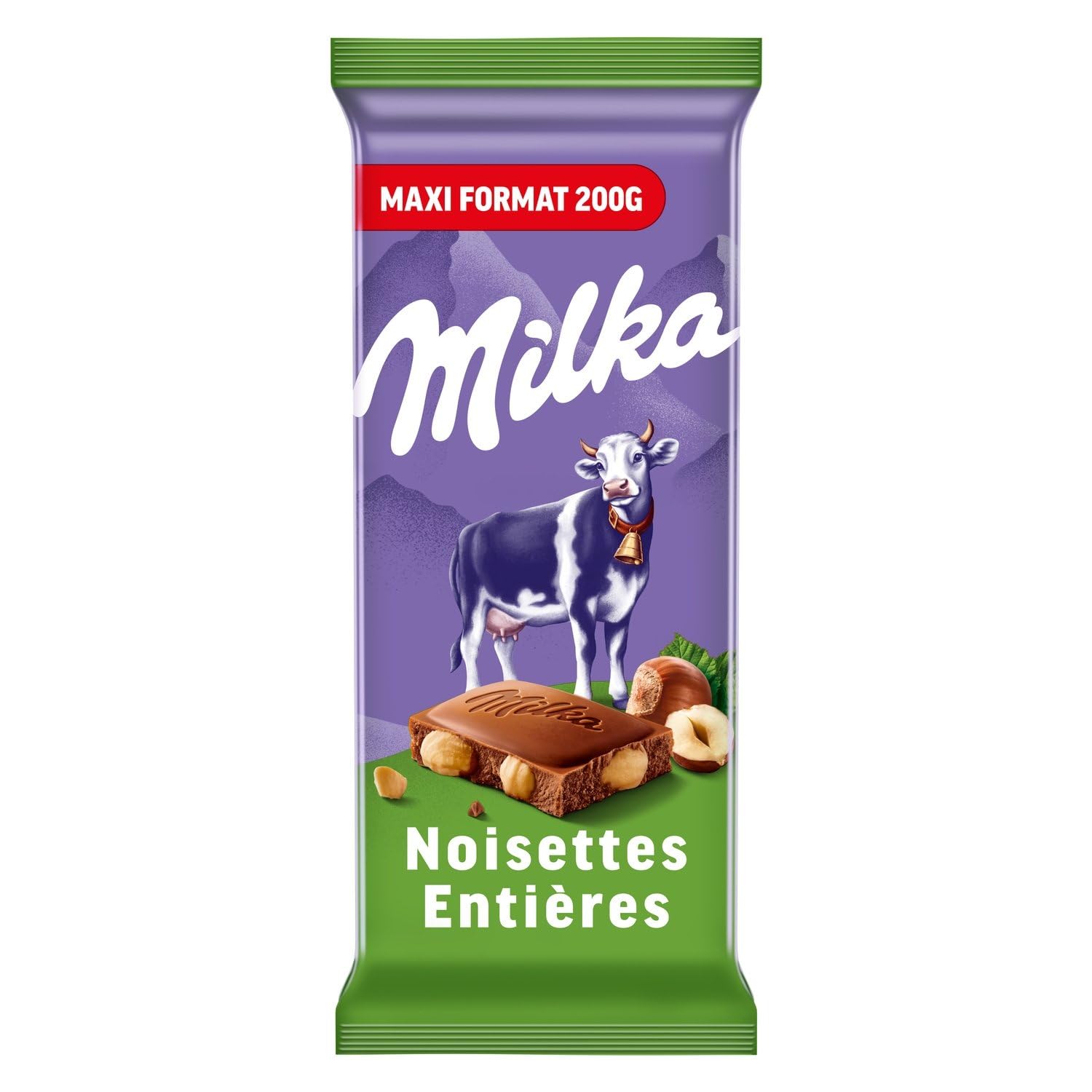 MLKA – Chocolat au Lait Fondant aux Noisettes Entières, Texture Croquante et Gourmande (200 g) - Le lot de 4