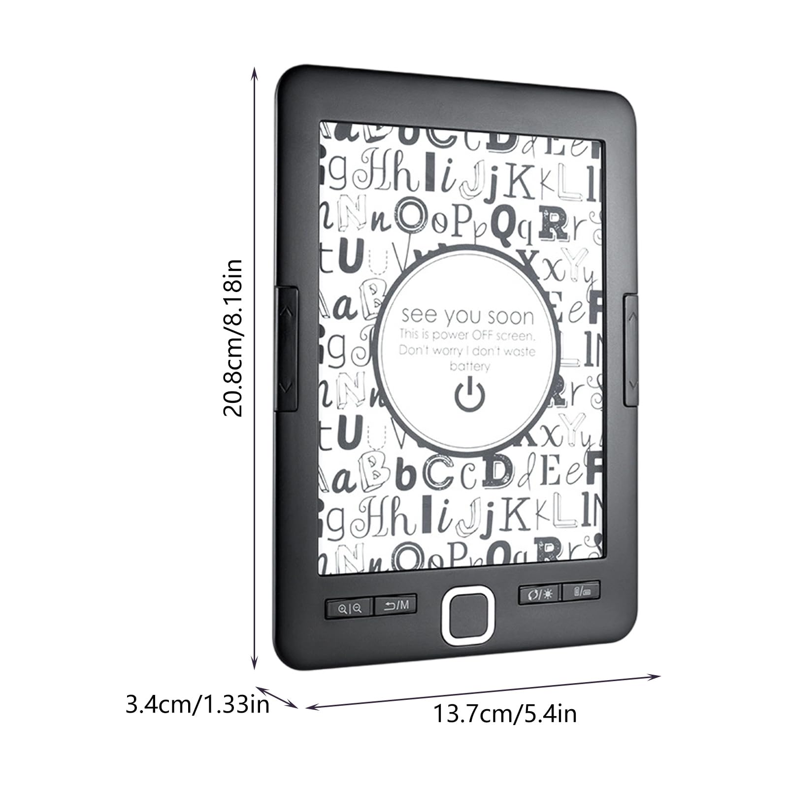 Inks EBook Reader Dispositivo dal design leggero per lettura da viaggio Luce anteriore Ridurre l'affaticamento degli occhi Supporta vari formati Lettore di luce anteriore