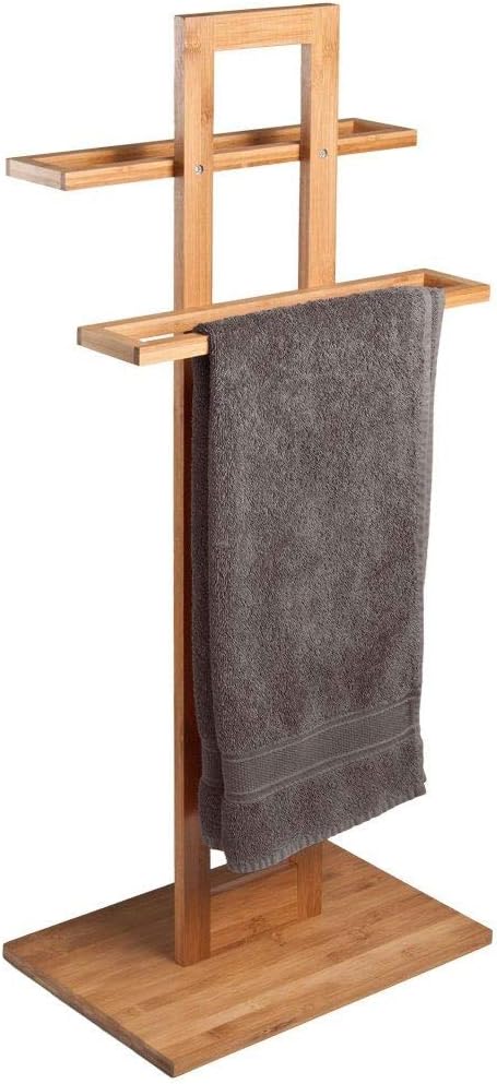 Bakaji Porta Asciugamani Da Terra a Piantana in Legno di Bambu' Portasciugamani...