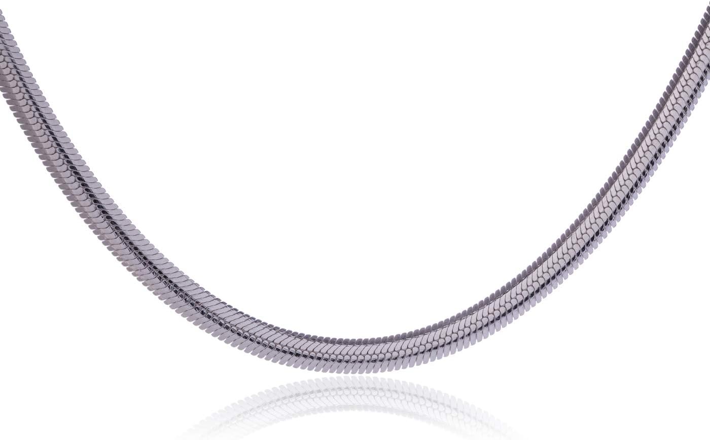 SilverLuxe Sterling Silver Wide Oval Snake Chain Necklace- Choice of Lengths