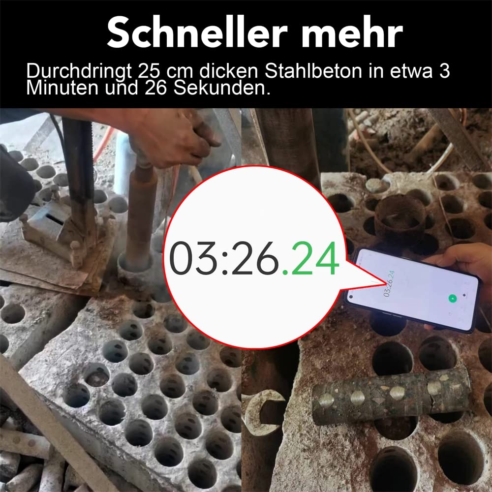 Melko Diamantbohrkrone Kernbohrkrone Kernbohrer- Ø 150 mm Bohrkrone - Nutzlänge 400 mm - Lochbohrer für Mauerwerk Granit Stahlbeton Naturstein Beton Trockenbau