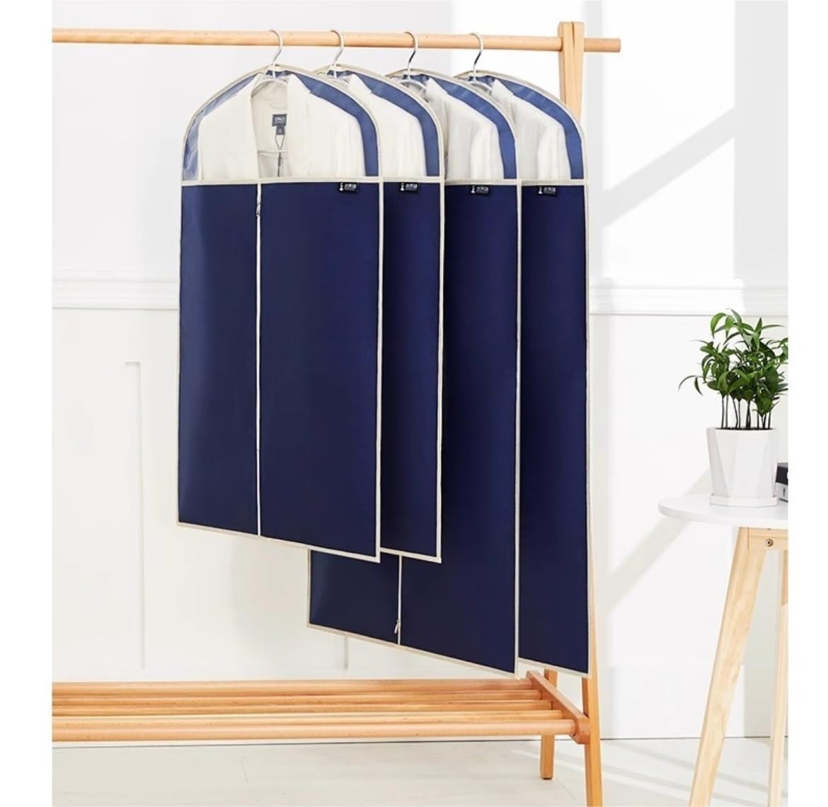 Bolsa de Traje Antipolvo Bolsa De Ropa Colgante para Vestidos, Fundas De Ropa, Protector De Ropa con Cremallera Medio Transparente, Bolsas para Traje, Chaqueta, Abrigo, Vestido, 5 Uds. Fundas de Ropa