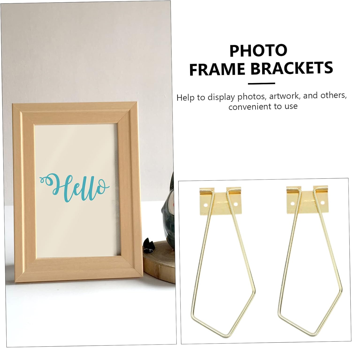 STOBOK 2sets Elegant Imitation Gold Photo Frame Bracket Simple Frame Holder for Tabletop Display Smooth Finish Lightweight Space Saving Design for Easy Installation 4pcs*2
