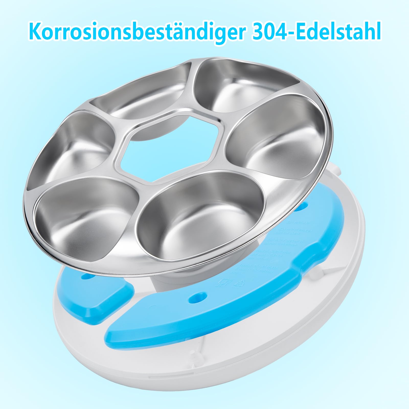 Ownpets Edelstahl-Einsatz für Automatischer Katzenfutterautomat Edelstahl Napf für Nass/Trockenfutter, 6-Fach, für Katzenfutterautomat, Katzen, Haustier Feeder, Haustiernapf