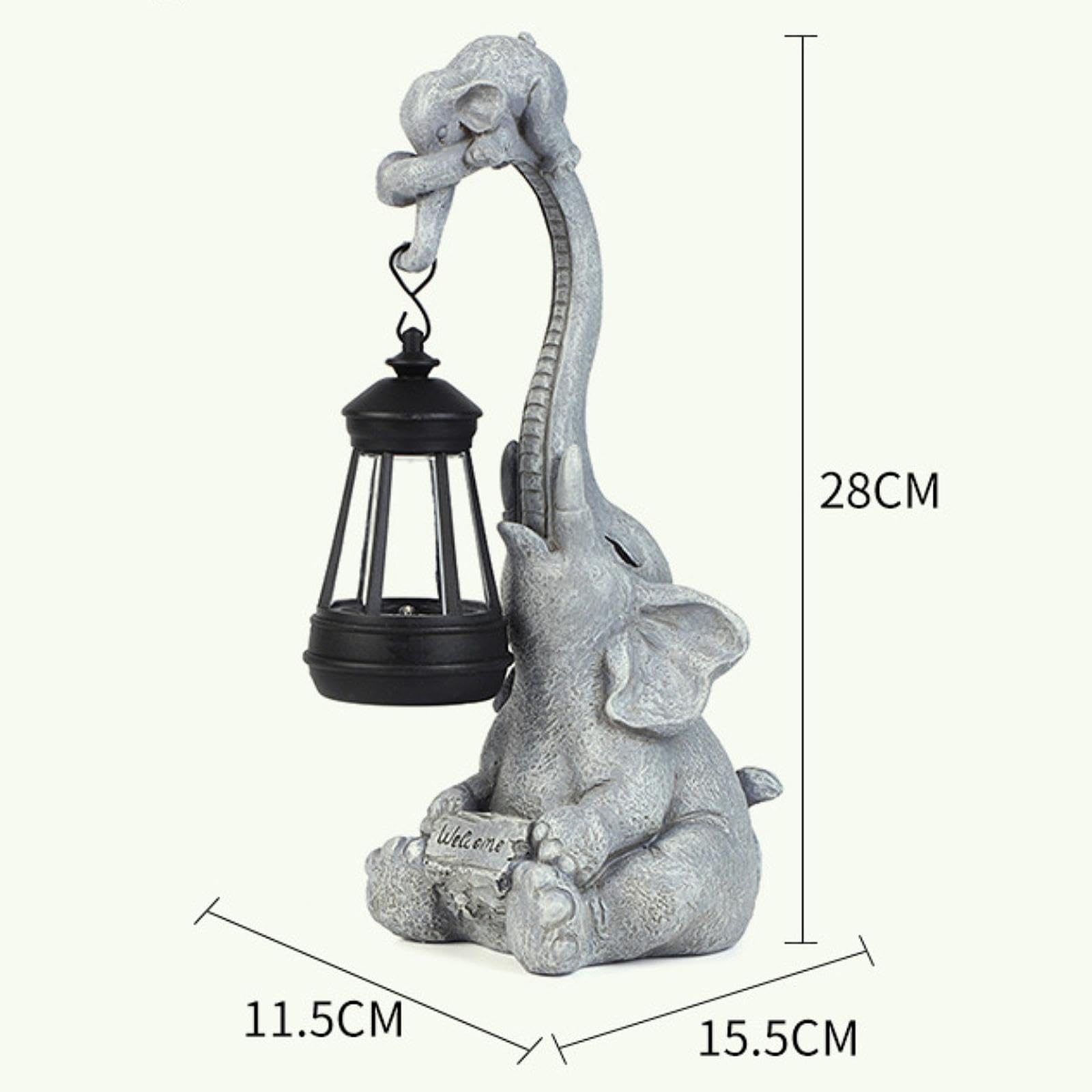 Estatua de de Jardín con Luz Solar, Escultura de Resina para