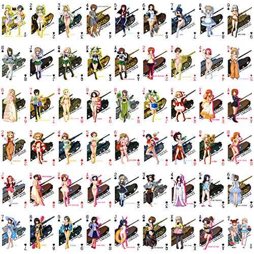 Flonzgift Anime Playing Cards # Poker Deck 54 Cards All Different # Girls Und Panzer Manga Anime #TOP1