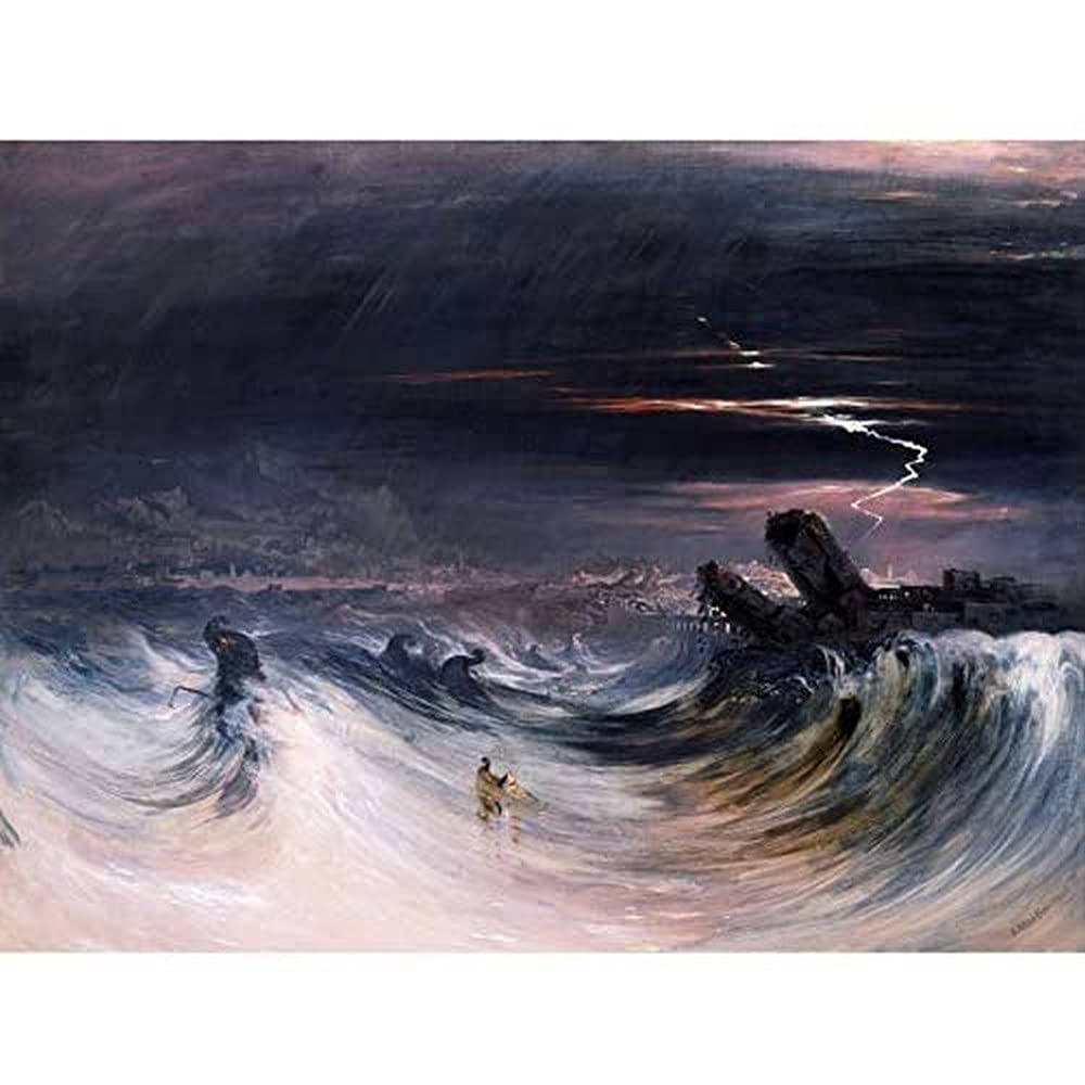 John Martin Destruction Of Tyre Art Print Canvas Premium Wall Decor Poster Mural