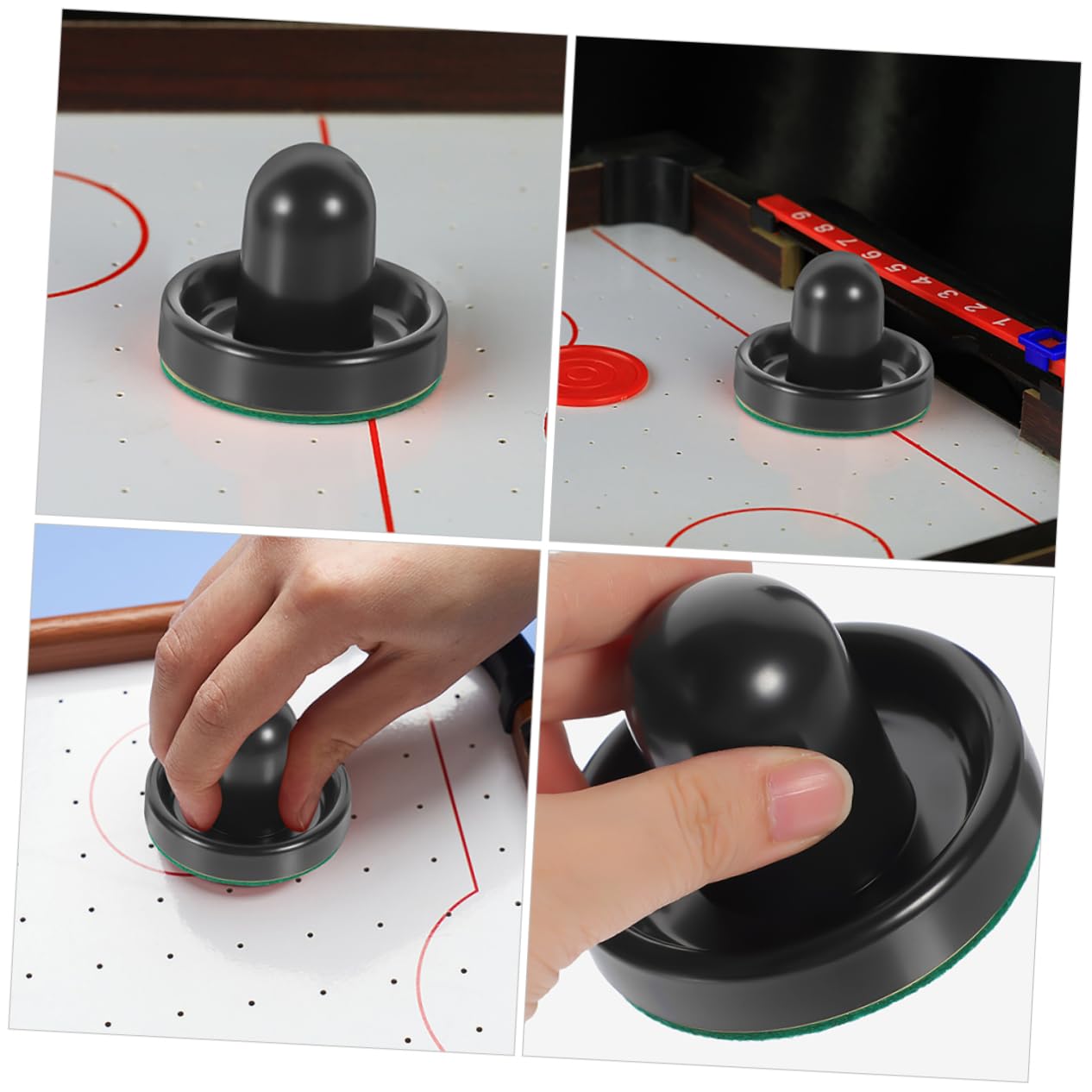 Abaodam Accessoires de Hockey sur air Hockey sur Gazon Table de Hockey Mini-Hockey pousseurs de Hockey sur Glace rondelle de Hockey sur Glace en Plastique éponge Rouge