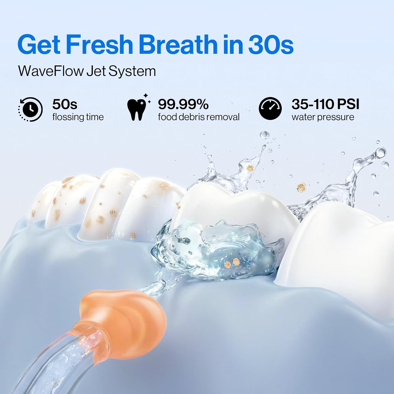 usmile C10 Portable Water Flosser – Travel-Friendly, 95-Day Battery, 4 Modes, 360° Nozzle, 180ml Tank, IPX7 Waterproof, Dentist-Recommended for Braces, Implants & Sensitive Gums (White) - Image 2