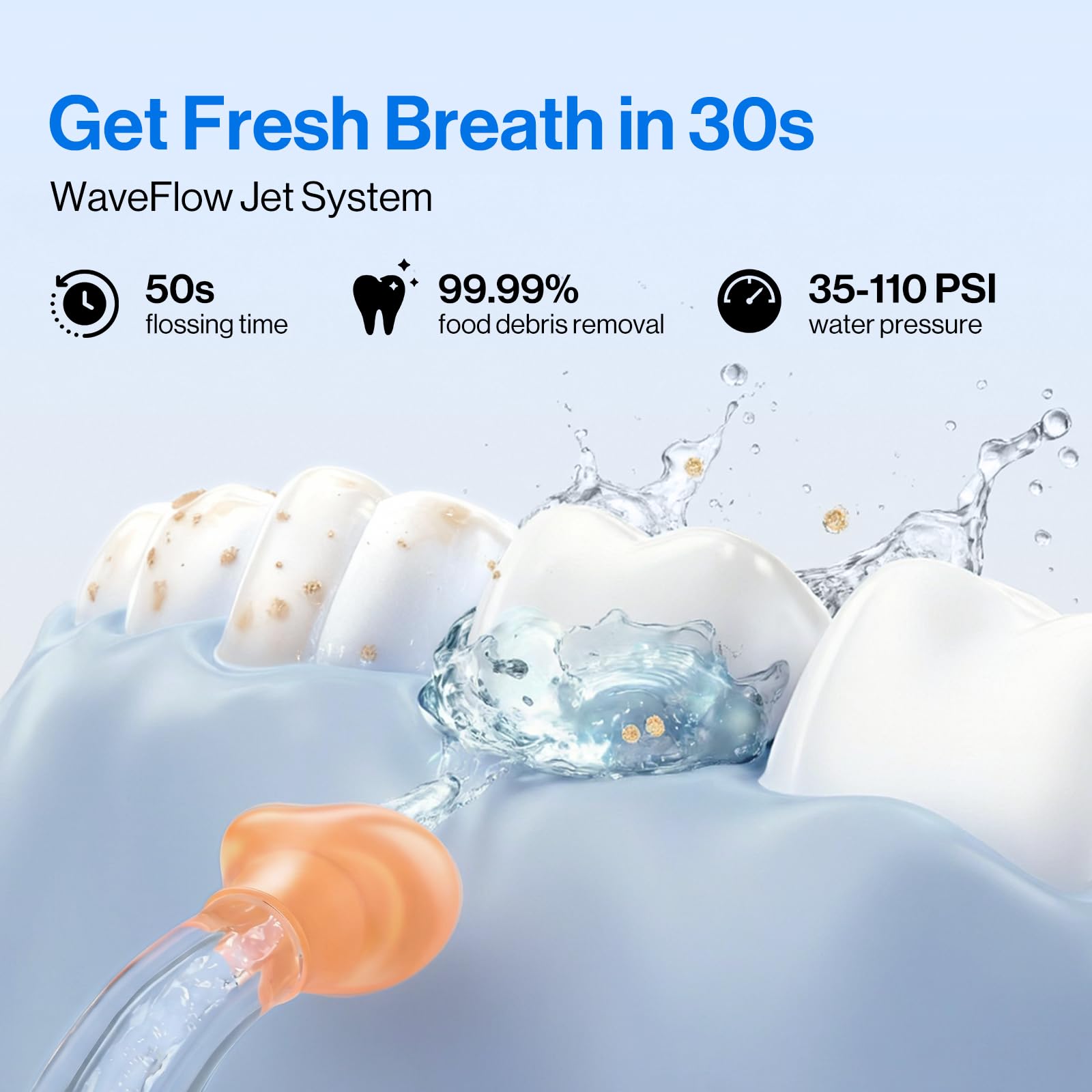 usmile C10 Portable Water Flosser – Travel-Friendly, 95-Day Battery, 4 Modes, 360° Nozzle, 180ml Tank, IPX7 Waterproof, Dentist-Recommended for Braces, Implants & Sensitive Gums (): White