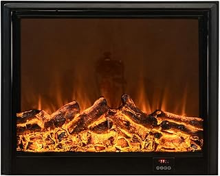 ADITAM Electric Fireplace Insert Recessed in Wall and Wall Mounted Electric Fire Wall Black R Double the comfort