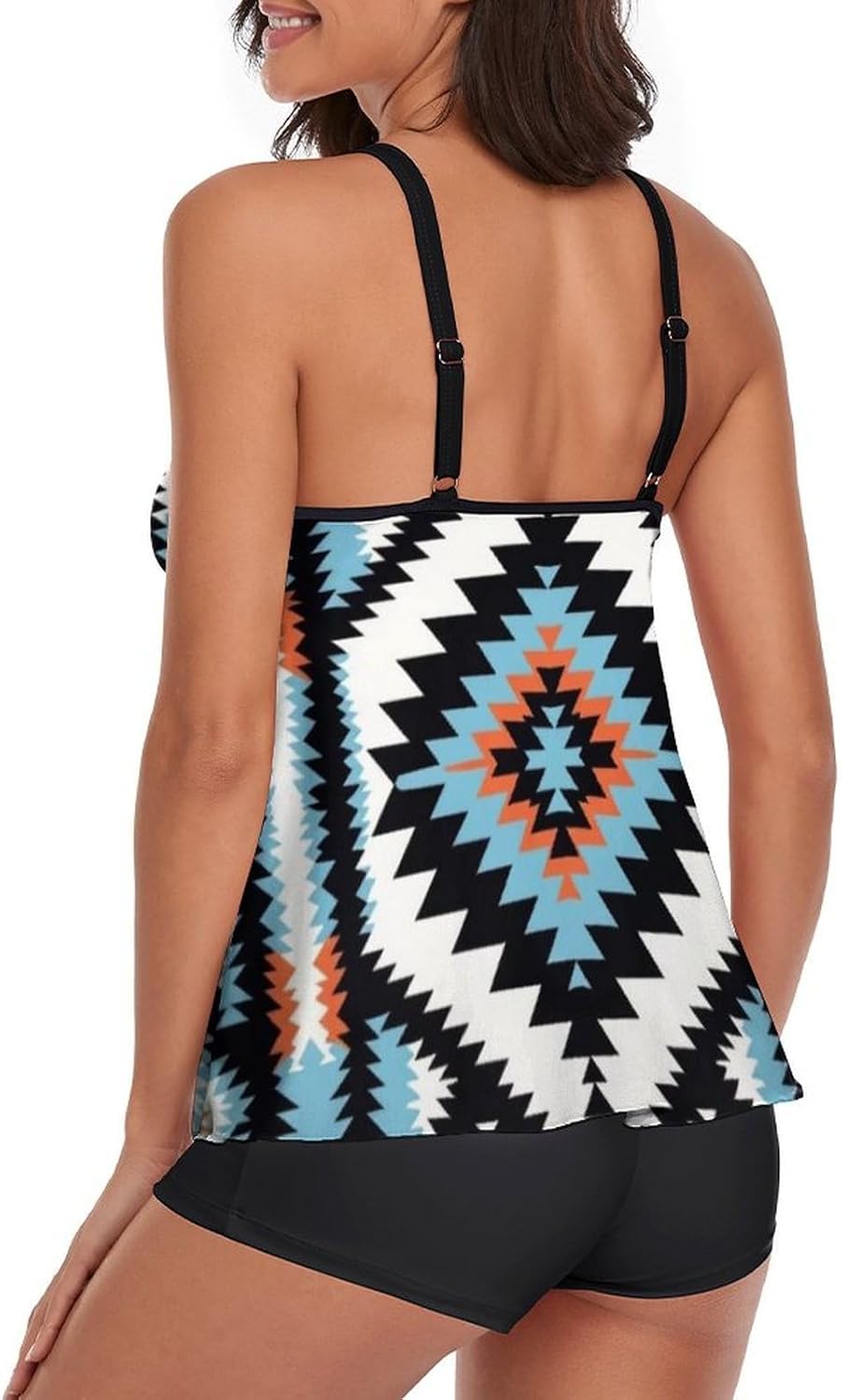 Women's Casual Tankini Bathing Suits, Tummy Control Tank Top with Shorts for Beach and Surfing