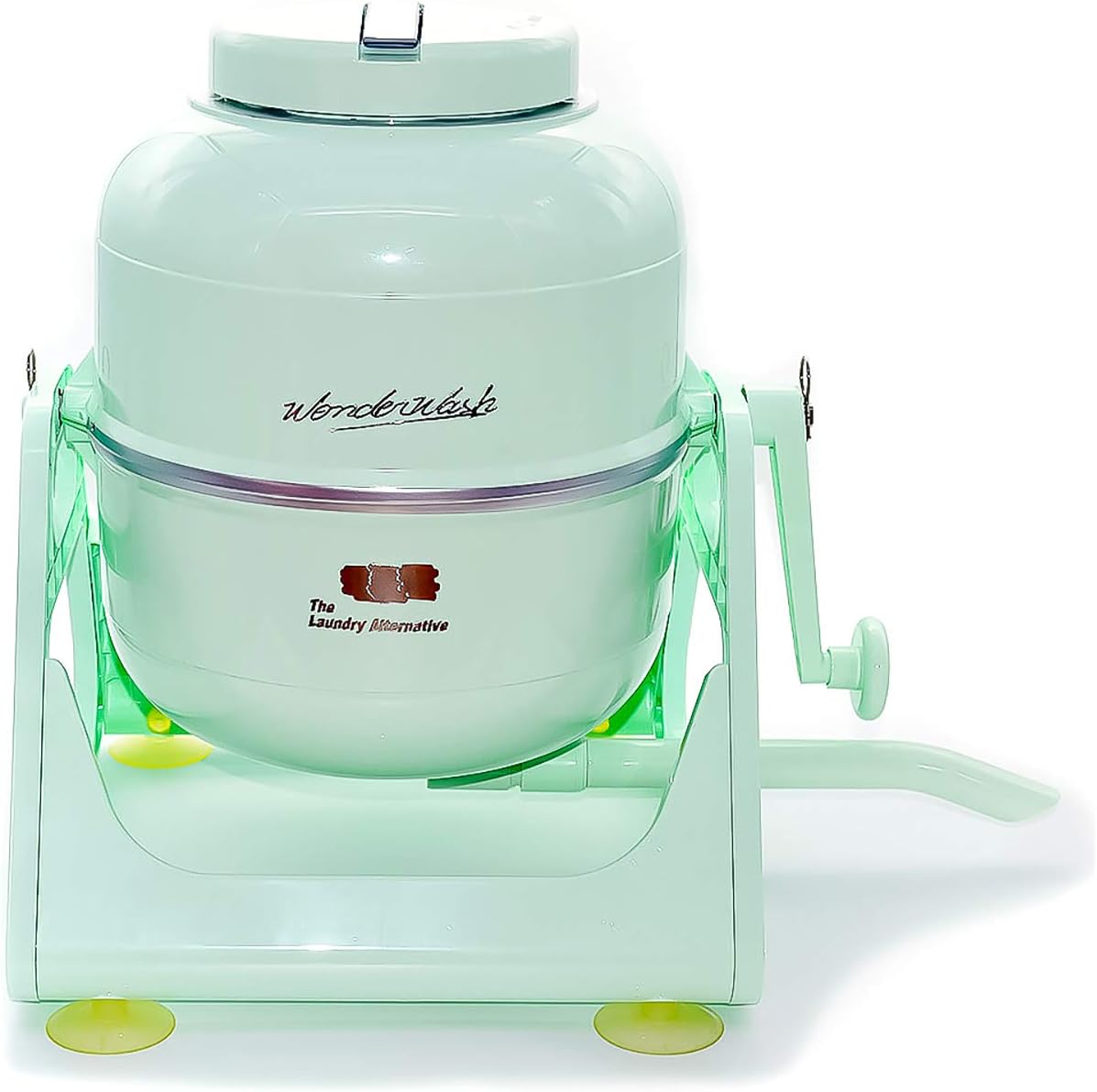 WonderWash Portable Washing Machine for Apartment & Tiny Spaces - Manual Hand Clothes Washer with Retro Design - Clean Laundry Anywhere with Our Countertop, Non-Electric, Small Washer - Mint Green