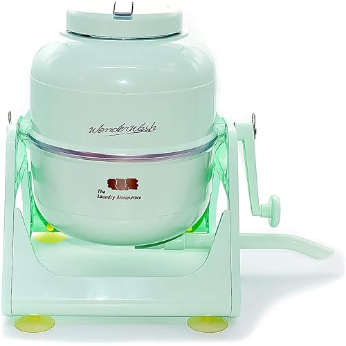 WonderWash Portable Washing Machine for Apartment & Tiny Spaces - Manual Hand Clothes Washer with Retro Design - Clean Laundry Anywhere with Our Countertop, Non-Electric, Small Washer - Mint Green