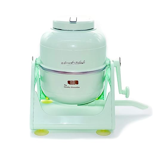 WonderWash Portable Washing Machine for Apartment & Tiny Spaces - Manual Hand Clothes Washer with Retro Design - Clean Laundry Anywhere with Our Countertop, Non-Electric, Small Washer - Mint Green
