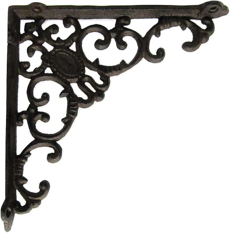 Shelf Brackets Braces Cast Iron Cameo 8 x 8 Inch Rustic Antique Style Set of 4