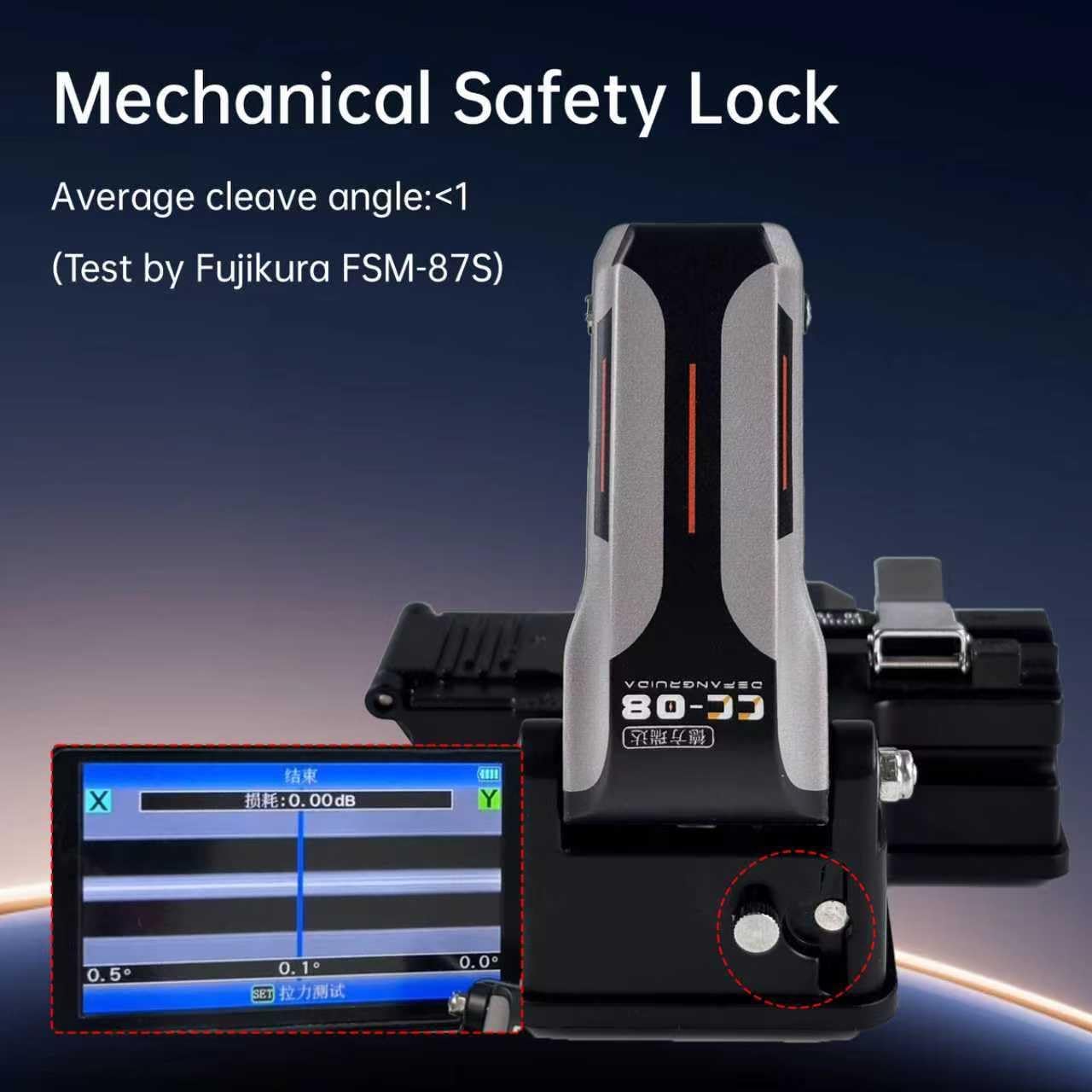 Mini One-step Fiber Optic Cleaver,Ribbon Fiber Cleaver,Angle≤1°,High Precision,with 24 Points Blade and 3 in 1 Holder,6 Motors Fiber Splicer Partner