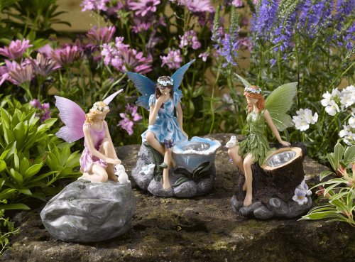 Image of Smart Solar 3pk Fairy Spot Lights, Pink, Blue, Green