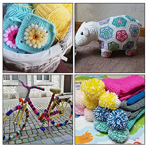 Willbond 6 Pcs 50G Crochet Yarn Multi Colored Knitting Yarn Bulk Acrylic Weaving Yarn Crocheting Thread (Pink, Yellow Green, Multicolor, Blue, Yellow Red, Yellow Green Pink, 3-Ply) #TOP3