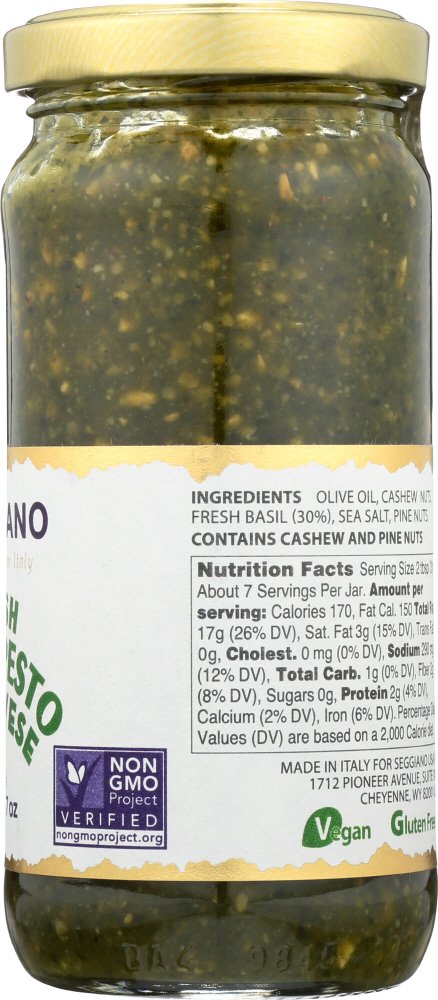 Seggiano, Fresh Basil Pesto, 7 oz