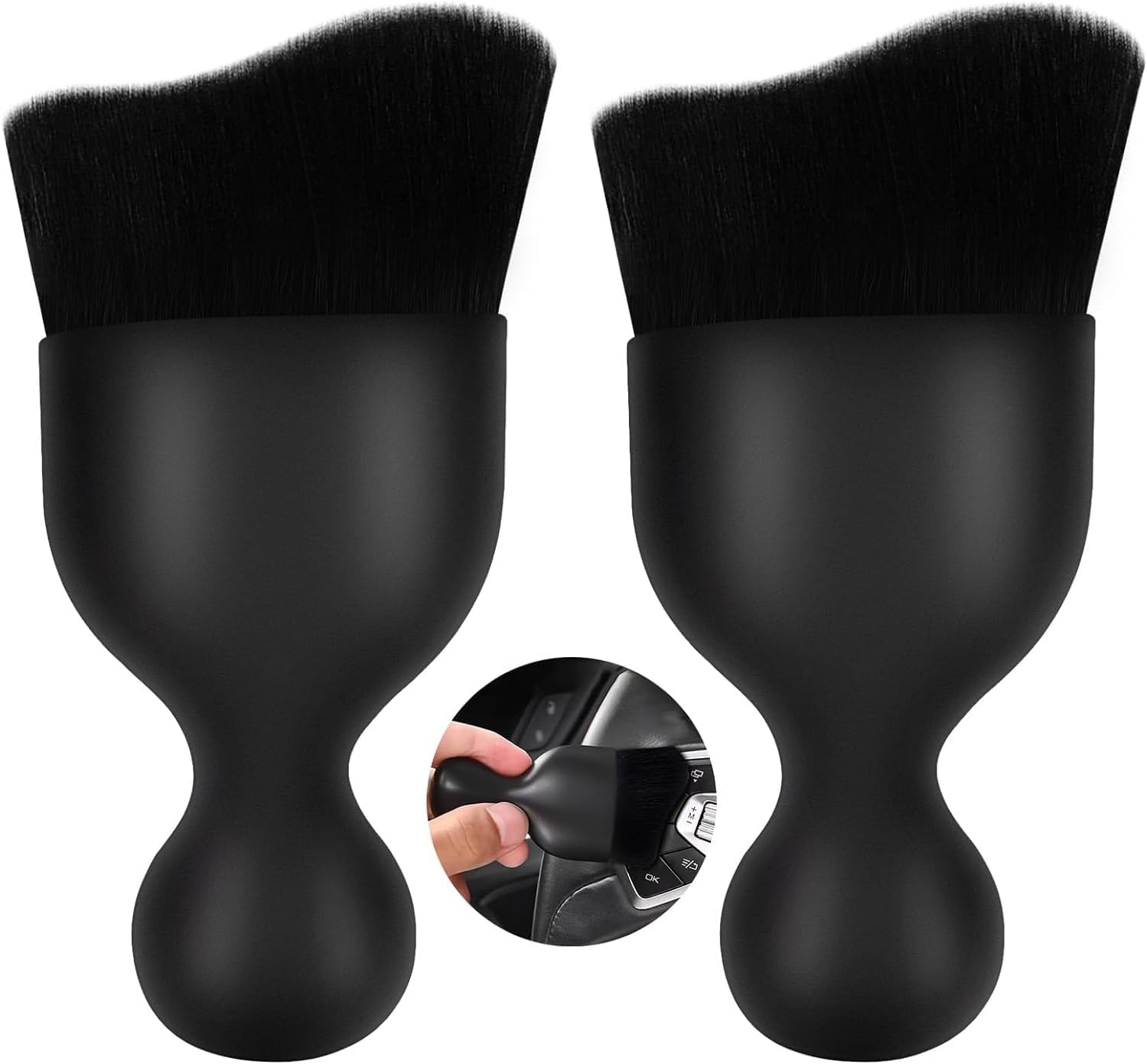 TCCO Scratch Free Car Interior Cleaning Tool Brush with Cover, Car Duster, Car Detailing Brushes Interior Duster, Auto Interior Soft Bristles Cleaning Brush Dusting Tool for Car, Office, Keyboard