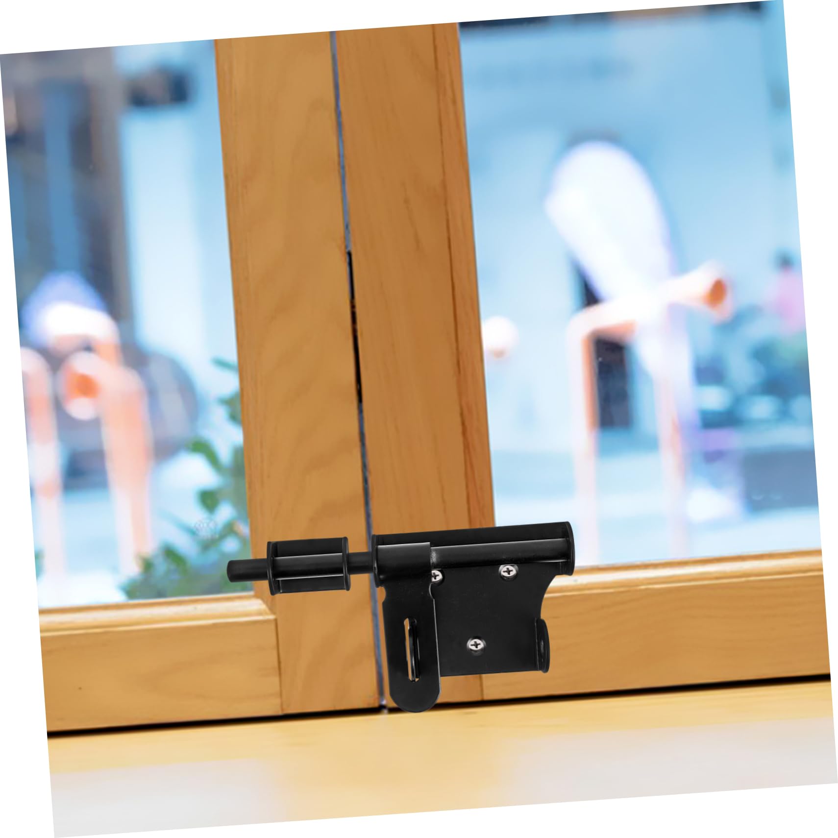 TOPBATHY 5 Pezzi Chiusura a vista del bullone della porta cancello inossidabile cromo con serratura porta lucchetto porta serratura di sicurezza per porta scorrevole fermo della porta Black