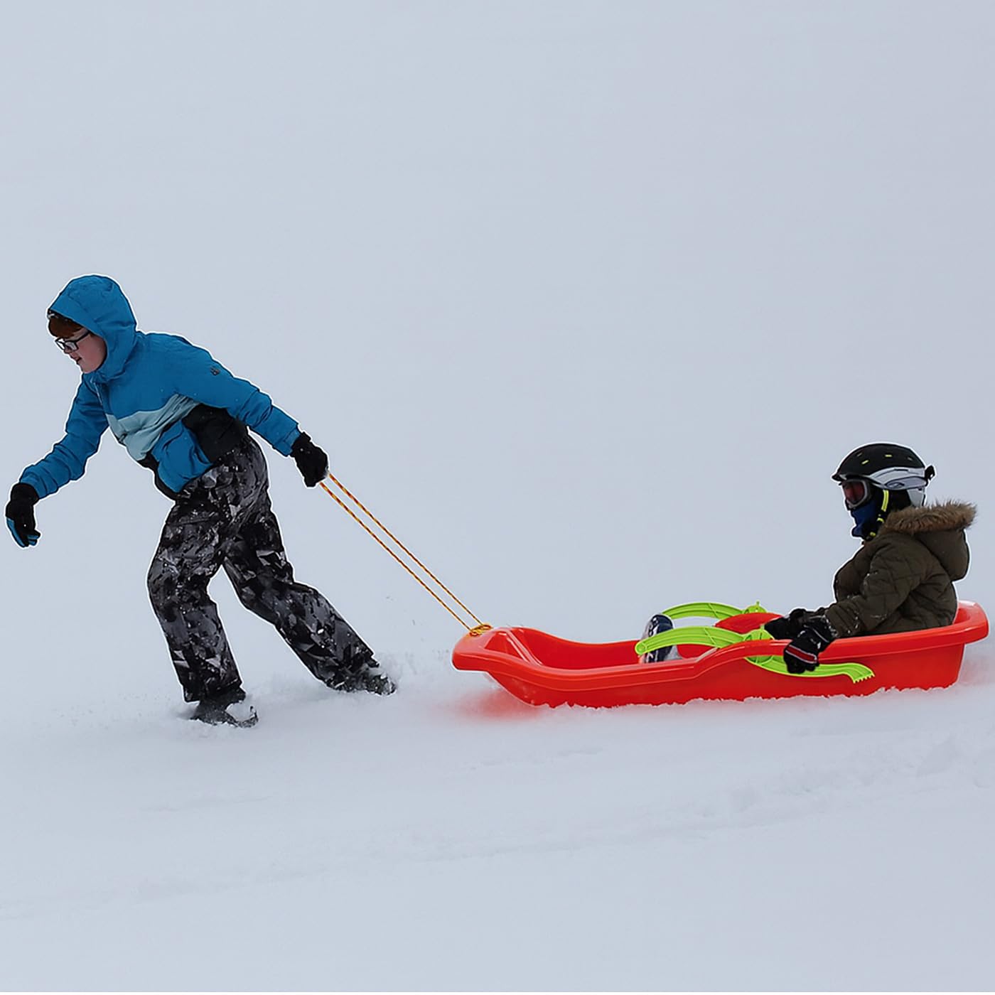 Jamara 460364 - Snow Play Bob Karol con Freni 80cm rosso – Costruzione aereodinamica e robusta, Sedile confortevole ed ergonomico, Direzionabile