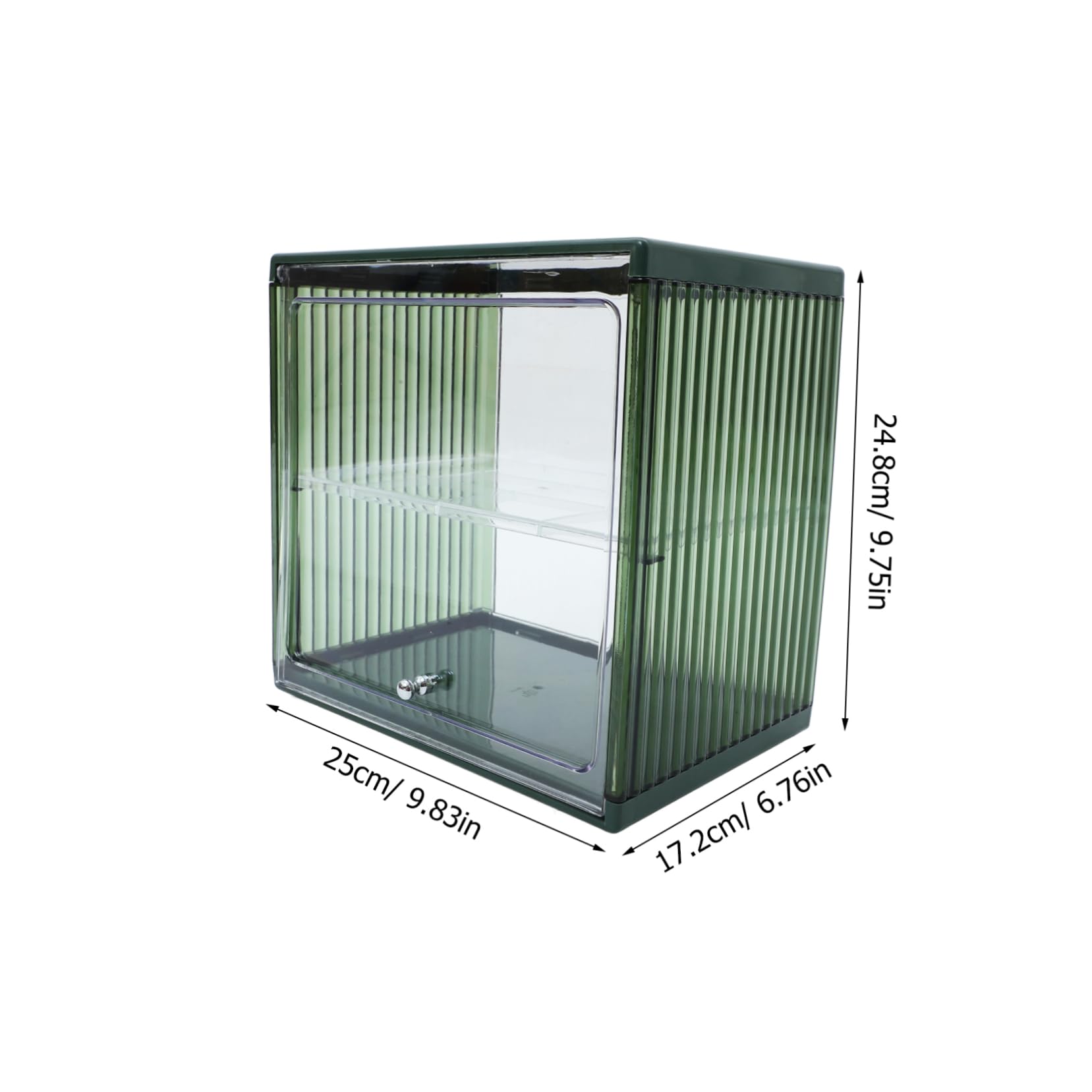 Caja de Pan de Dos Pisos, Plástico Transparente, Verde, Gran Capacidad