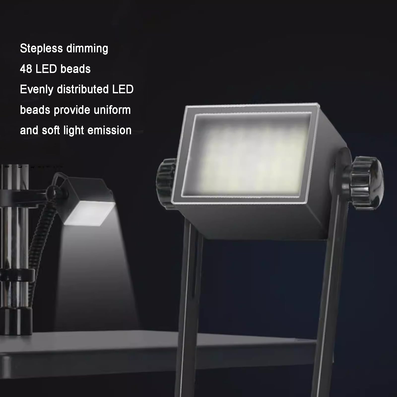 Mikroskop-Seitenlichtquelle mit 48 LED-Perlen, einstellbare Helligkeit, Hilfs-Fülllicht für verbesserte Stereo-Mikroskop-Beleuchtung