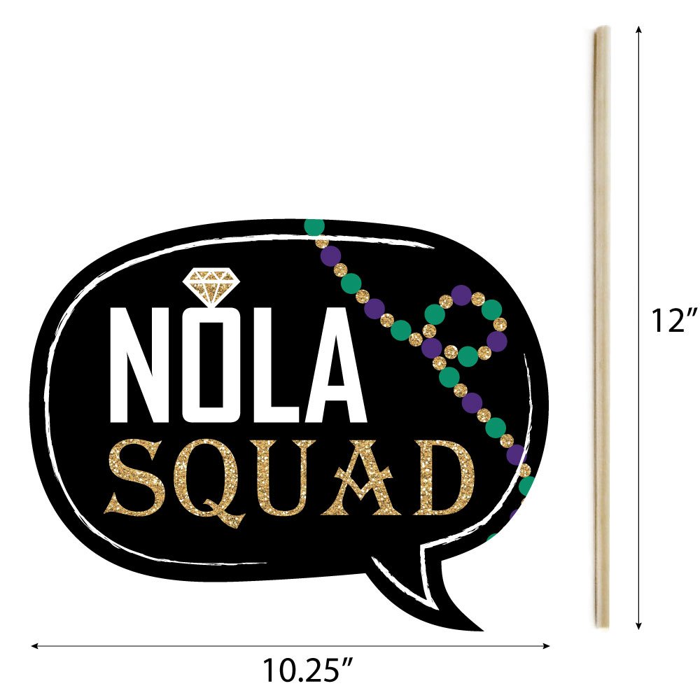 Big Dot of Happiness NOLA Bride Squad - Nowy Orlean wieczór panieński zestaw rekwizytów do fotobudki - 20 sztuk