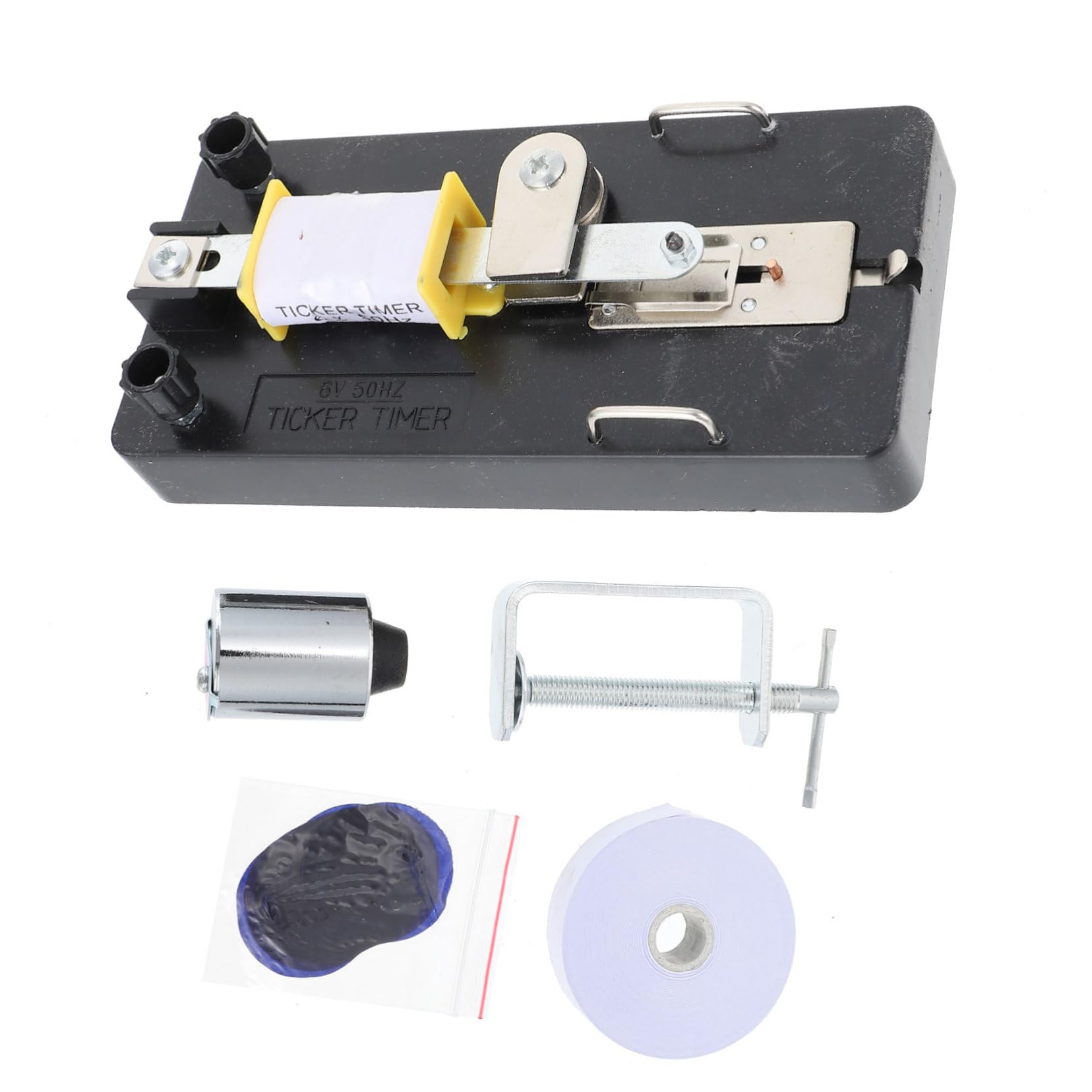 Luxshiny Temporizzatore Elettromagnetico per Laboratorio di Fisica Nastro Puntatore, Materiale Plastico e Metallo, per Esperimenti di Accelerazione Scolastica Stili multipli