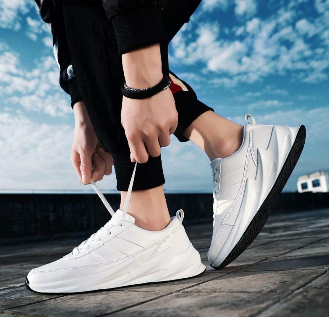 Amico Mens Air Series Mesh Walking Shoes White | Lightweight Breathable Sports Shoes for Men | Stylish Casual Sneakers | Running Gym Comfortable Footwear 3
