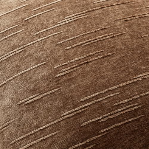 Image of Foindtower Pack of 2 Slubby Textured Chenille Throw Decorative Pillow Covers Square Accent Solid Cushion Cover Neutral Farmhouse Pillow Case for Couch Sofa Bedroom Living Room 24x24 Inch,Dark Bronze