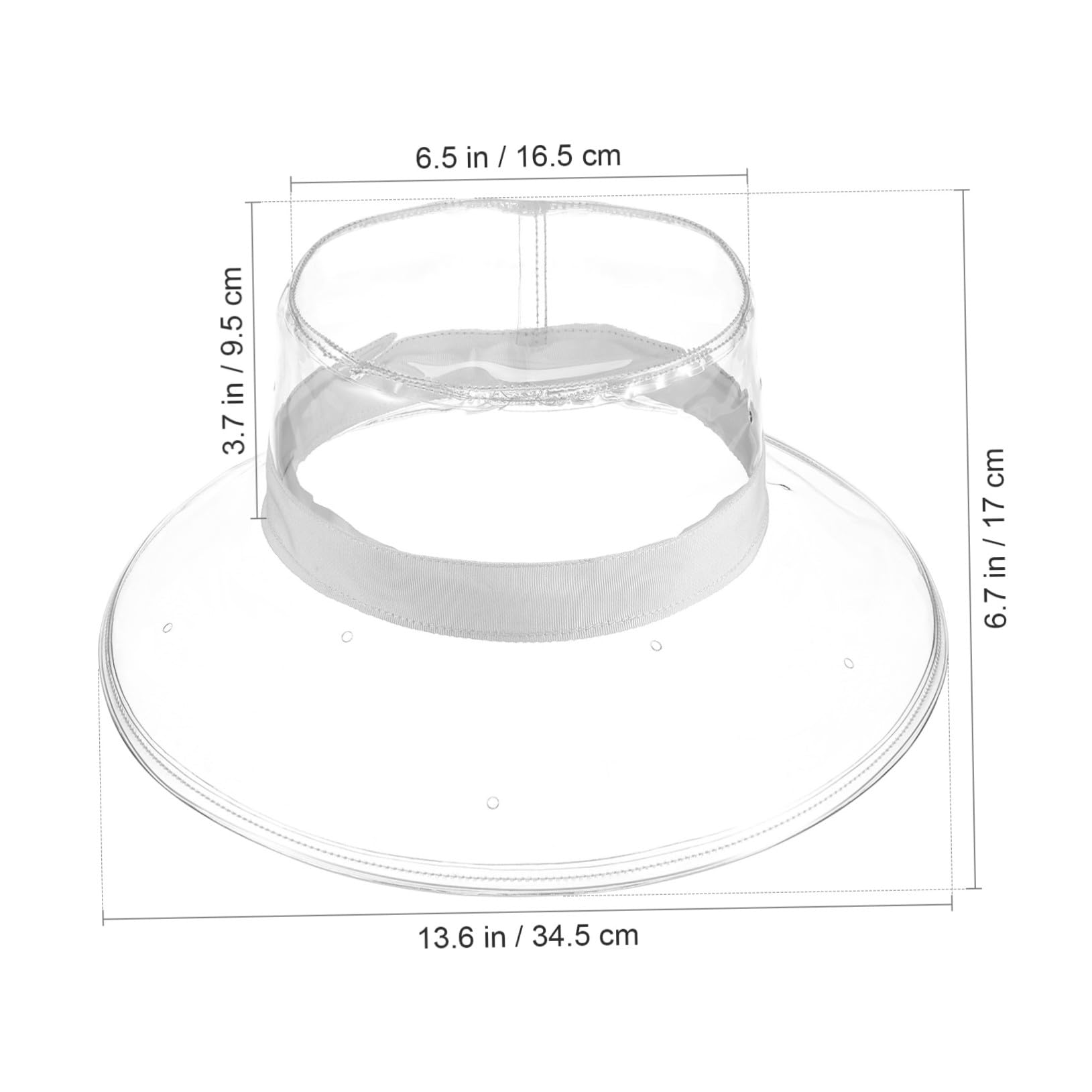 Cappello Trasparente in PVC Bianco Protezione Sole e Pioggia per Escursioni e Attività Allaperto