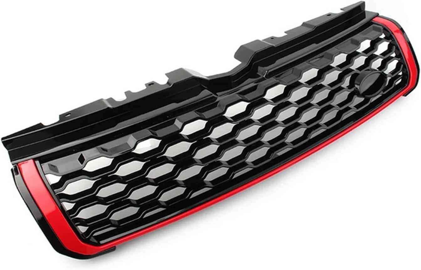 Car Front Bumper Grille Centre Styling Upper Grill Compatible For Land Rover Range Rover Evoque 2010 2011 2012 2013 2014 2015 2016 17 2018(Red)