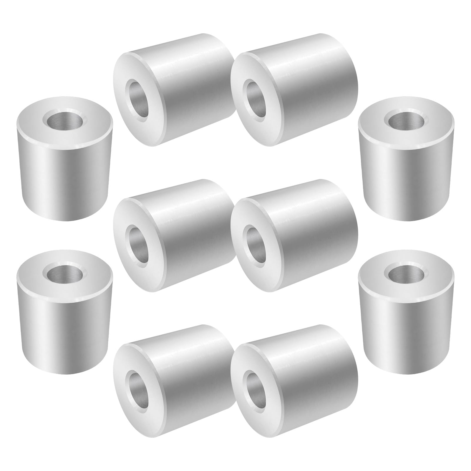 10pcs Stainless Steel Spacer 1/4" ID x 5/8" OD x 5/8" Length, Round Spacers Unthreaded Standoff Bushing for 1/4" Screws Bolts and Rods