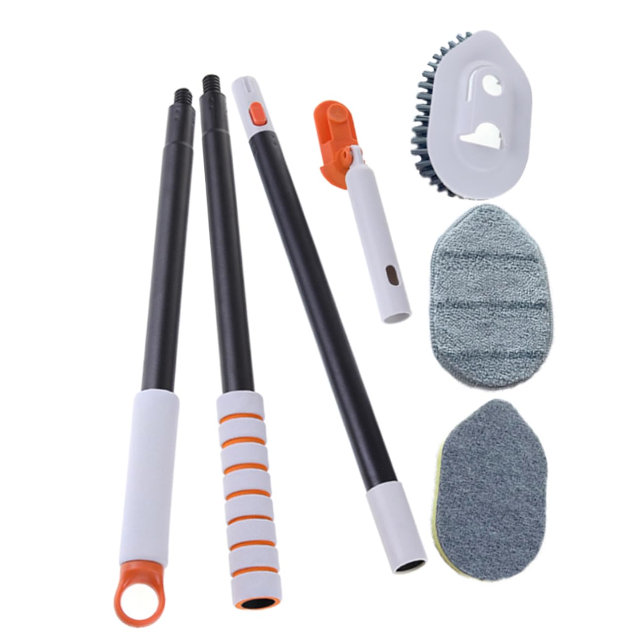 PACKOVE Spazzola Multifunzione per Fessure Pavimenti Arancia in Plastica Setole Rigide per Pulizia Bagno e Piastrelle, Resistente e Contro Macchie Ostinate