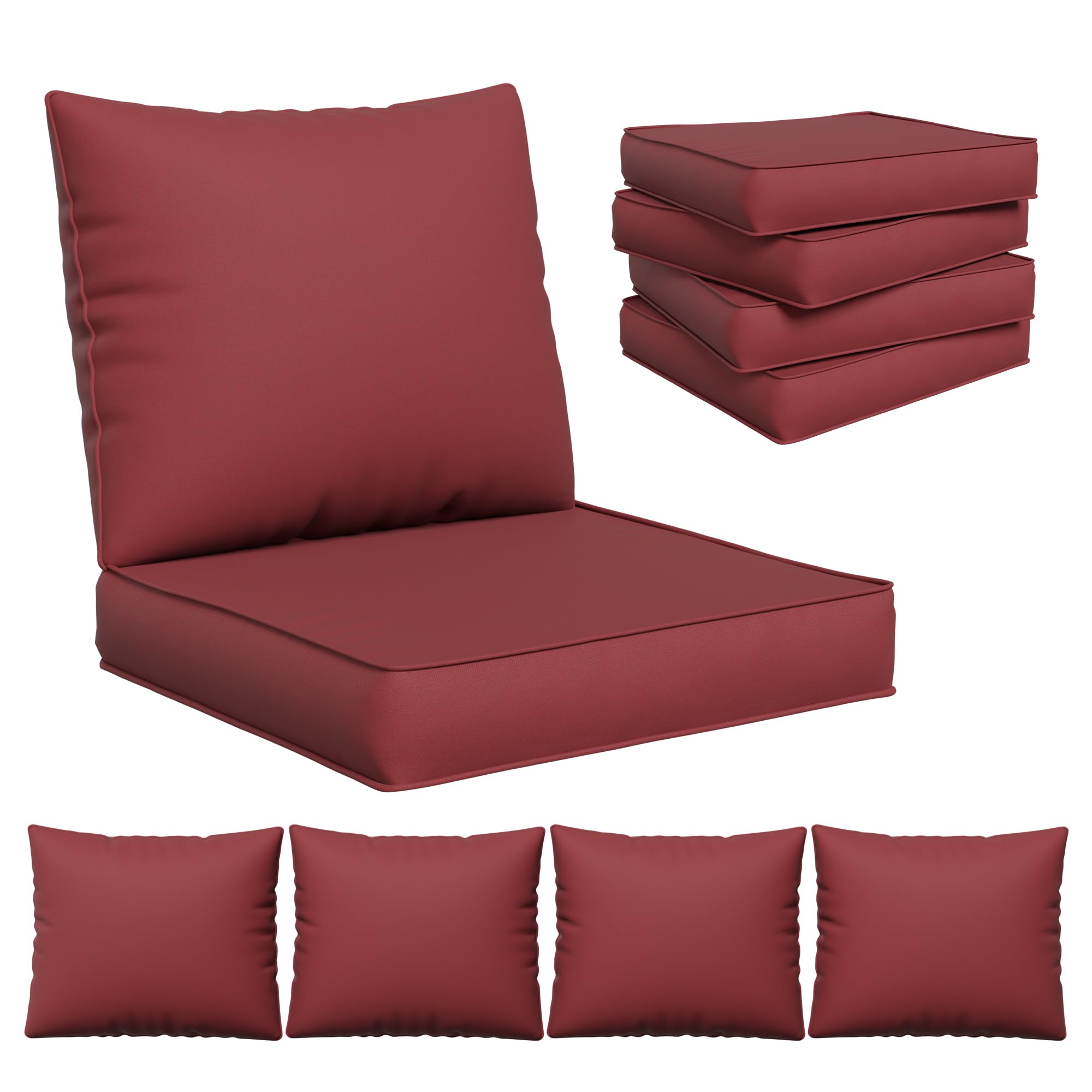 UDPATIO Outdoor Cushions for Patio Furniture, 4'' Replacement Cushions for Outdoor Furniture, 4 Seat Water-Resistant Outdoor Sectional for Sofa Couch