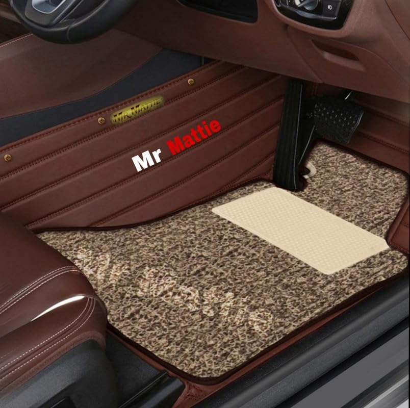 Image of Mr Mattie 10D Car Floor Mats Compatible with Skoda Octavia (2018-2022), Coffee