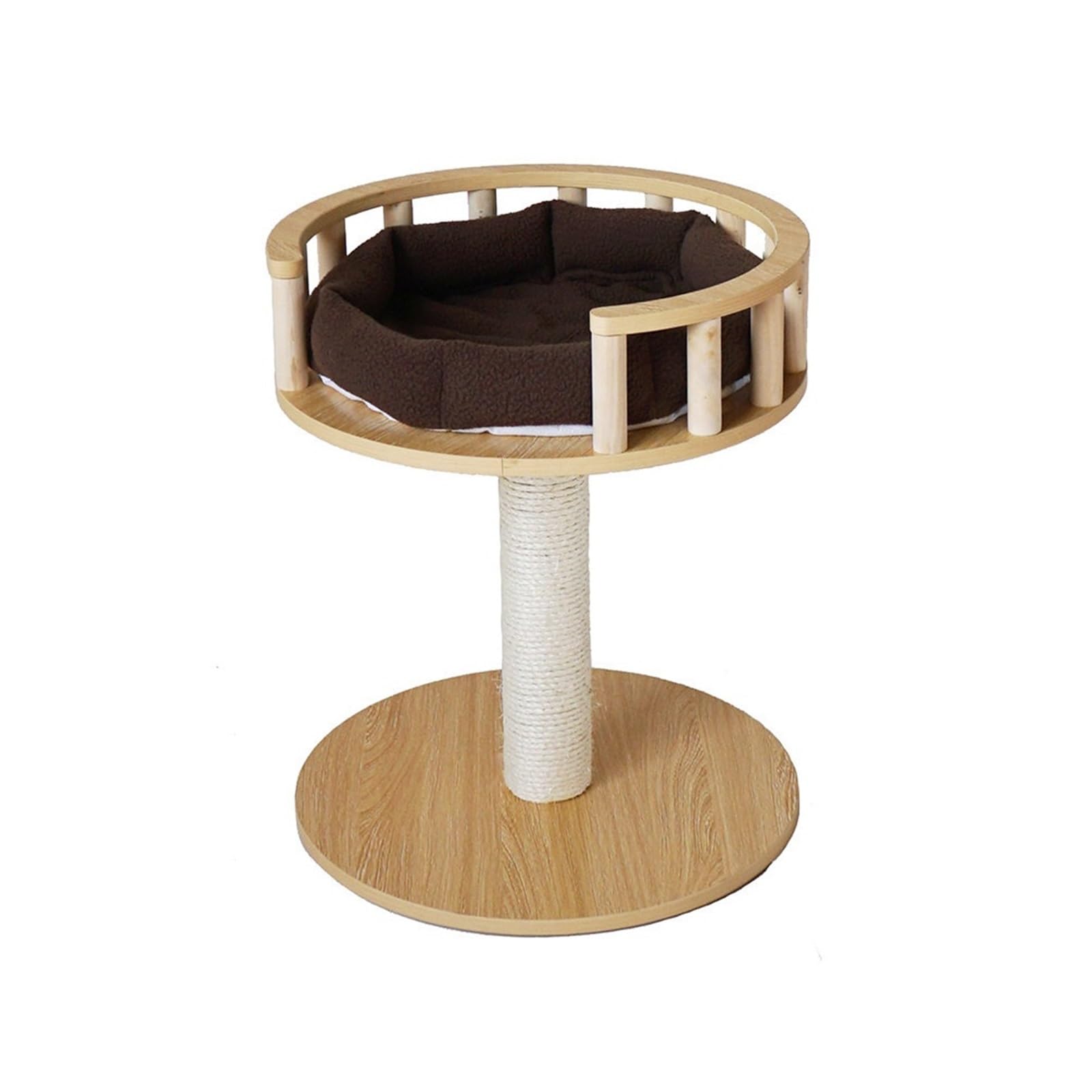 Mieszkanie dla kota Wieża wewnętrzna o średnicy 55 cm z drapakami do łóżka(Brown)