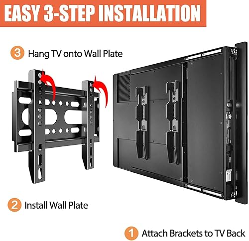 Miniatura 6 de JXMTSPW Soporte de pared para monitor de pantalla de 14 a 42 pulgadas, soporte de TV de perfil bajo, soporte de pared plano fijo, capacidad de 55.1