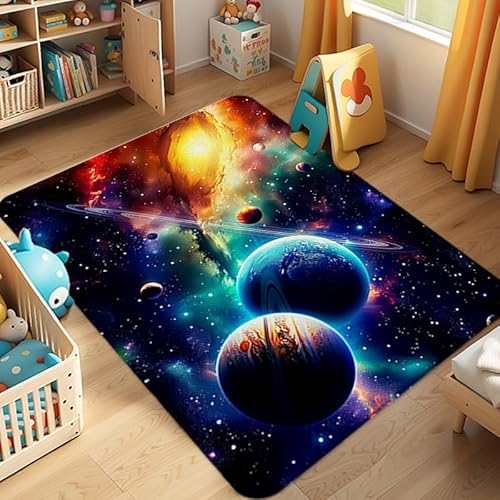 merlenuit Space Rug - Galaxy Rug for Bedroom or Living